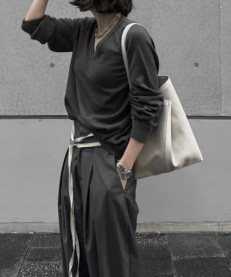 inbox pleats slacks gray