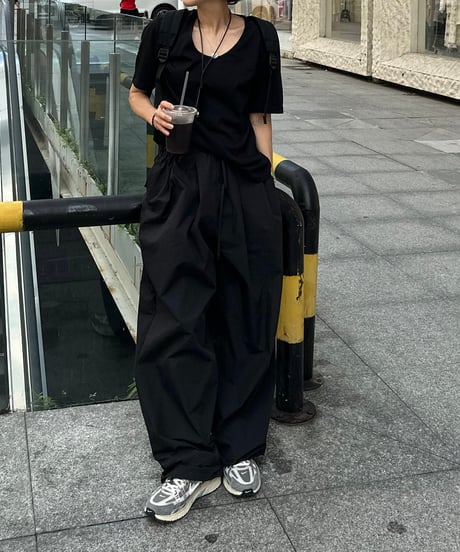 day half sleeve t&day nylon wide pants