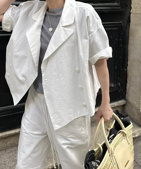 cotton linen half sleeve jacket