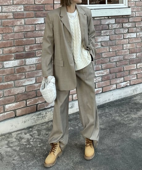 over size set up suit(gray/beige)