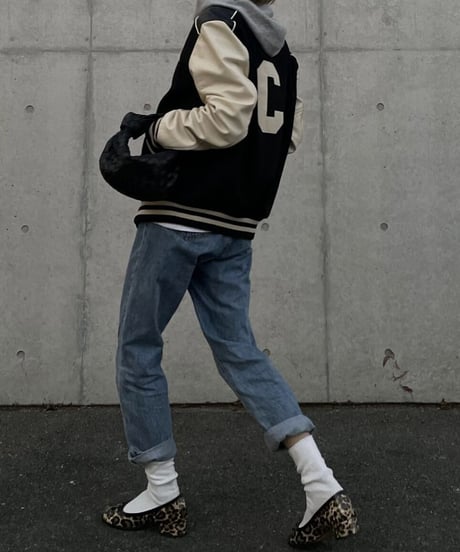 high waist tapered denim