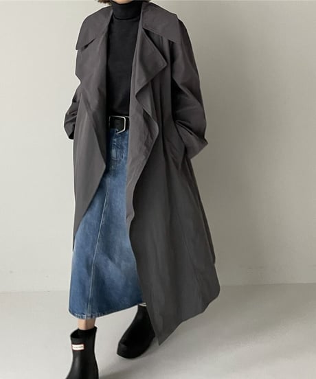 cotton nylon over coat gray
