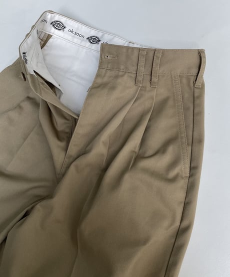 ok.soon×dickies  2tuck tapered chino pants