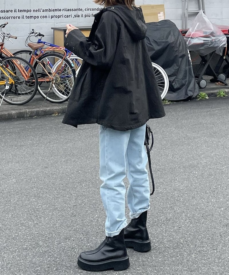 hooded blouson(black/camel) | ok.soon