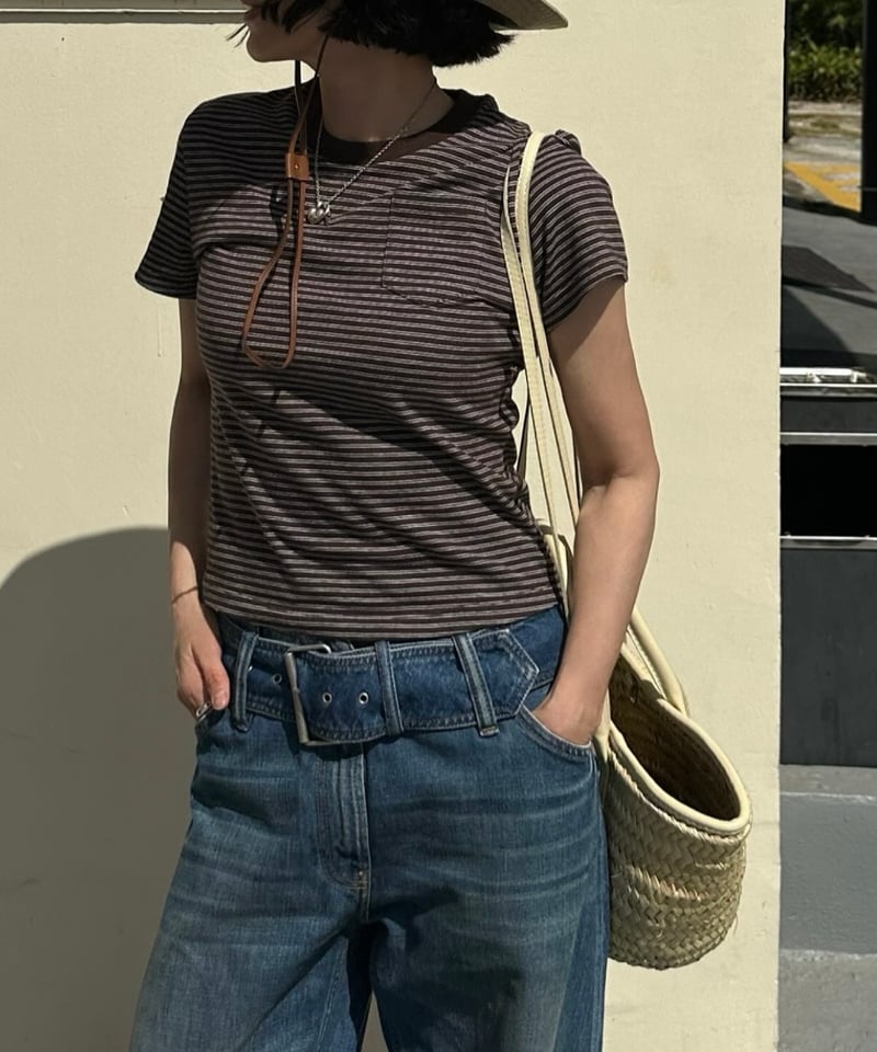 W stripe t shirt | ok.soon