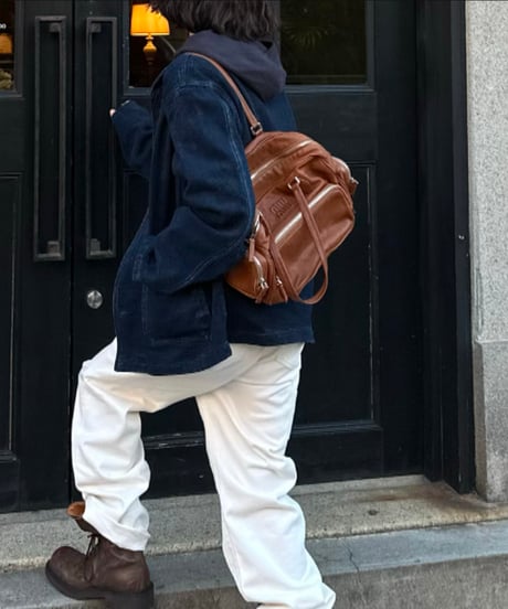 navy denim jacket & navy denim casual pants