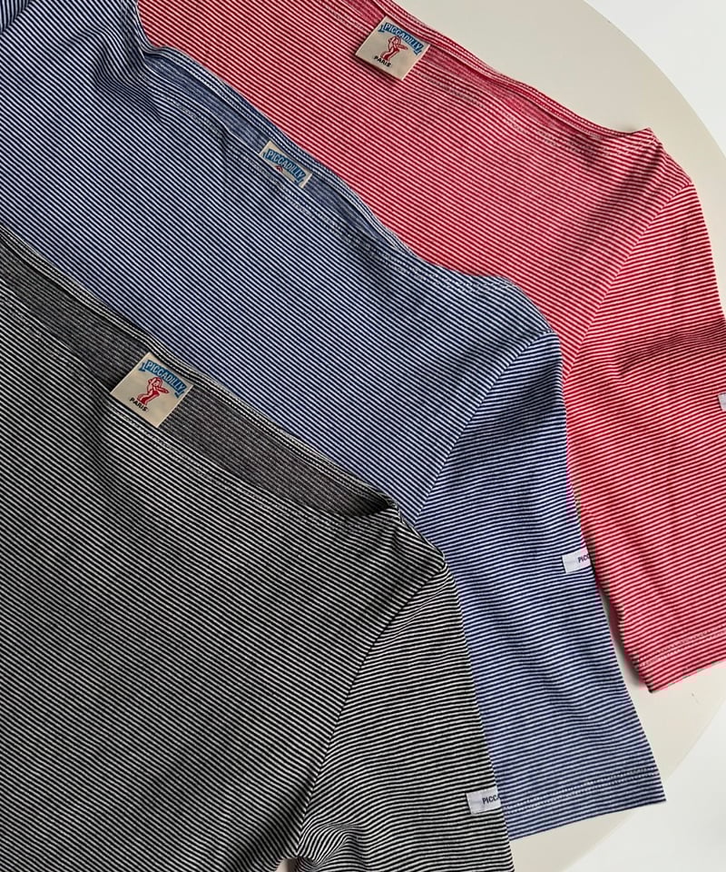 ok.soon×piccadilly MICRO BORDER TEE ブルー2 ok.soon×piccadilly MICRO BORDER TEE ブルー2 - メルカリ