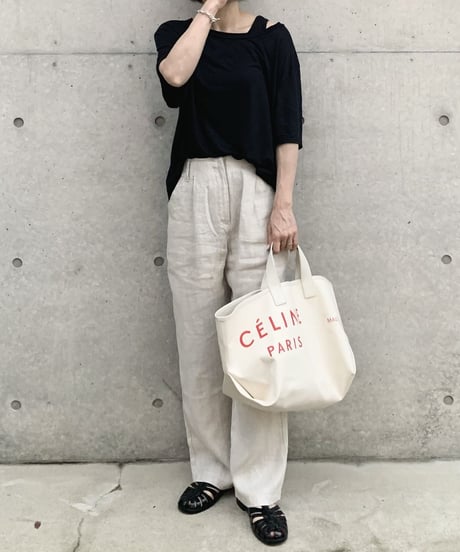 linen herringbone pants ecru