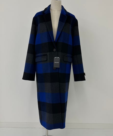 buffalo check wool coat