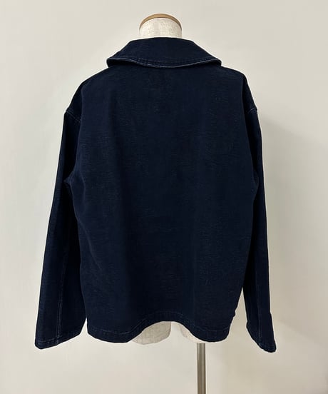 navy denim jacket & navy denim casual pants