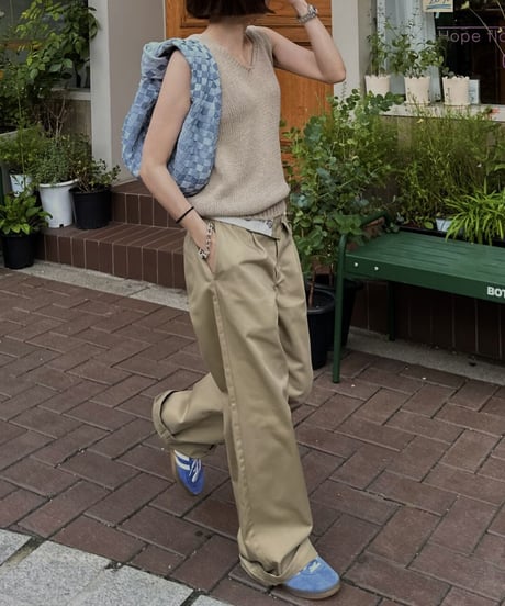 ok.soon×dickies wide chino pants(new beige)