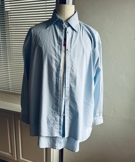 ［pre-order］layered stripe shirt over size