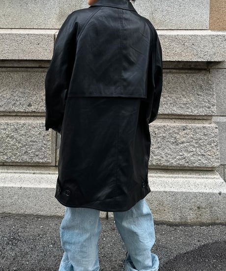 faux leather half coat