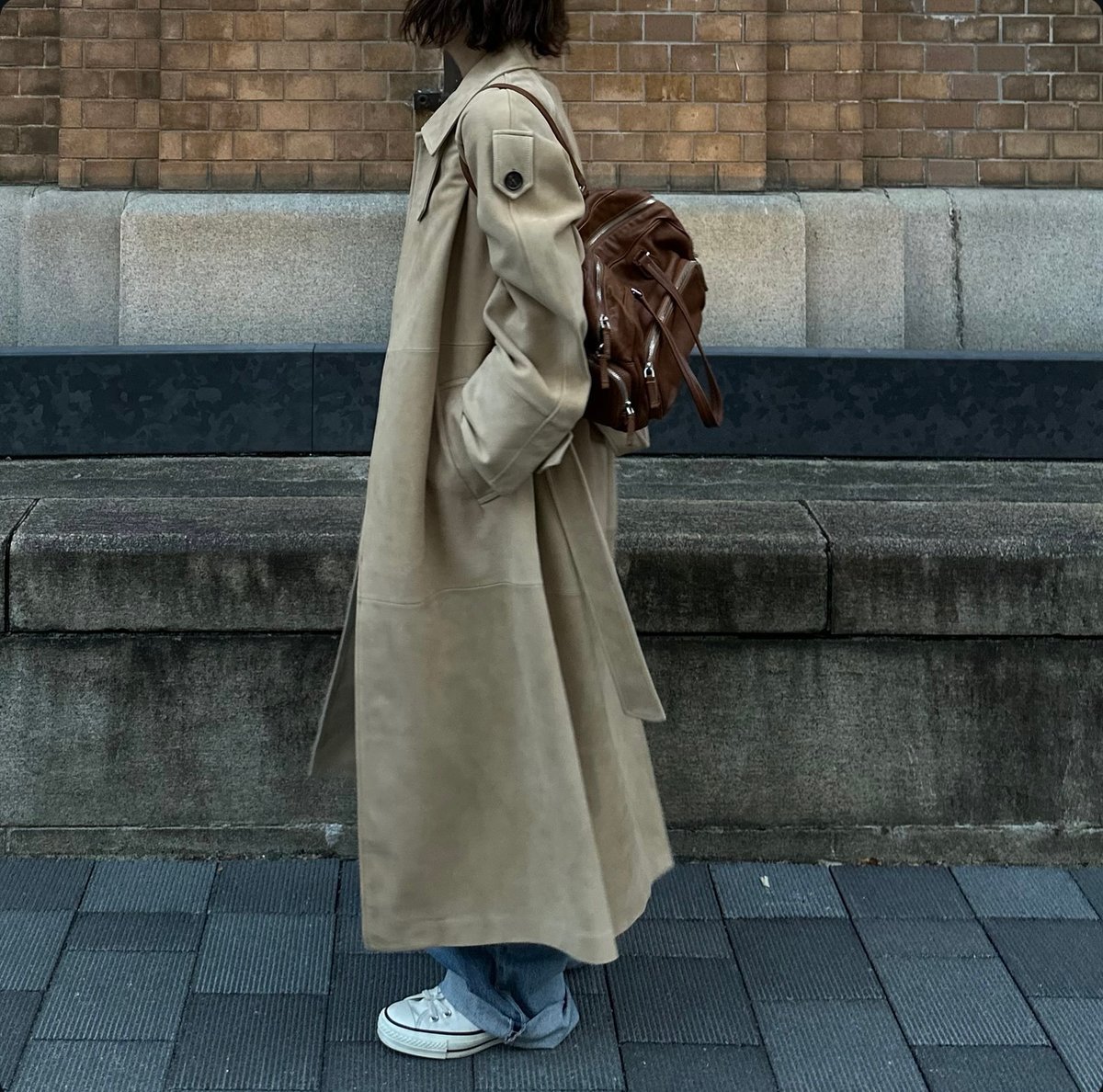 ok.soon ベージュ トレンチコート ライトベージュトレンチコート | ok.soon