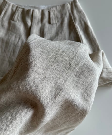 linen vest&slacks setup ecru