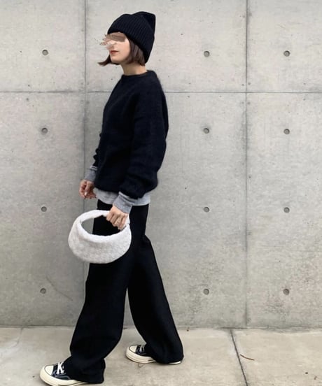 high-waist wool like slacks
