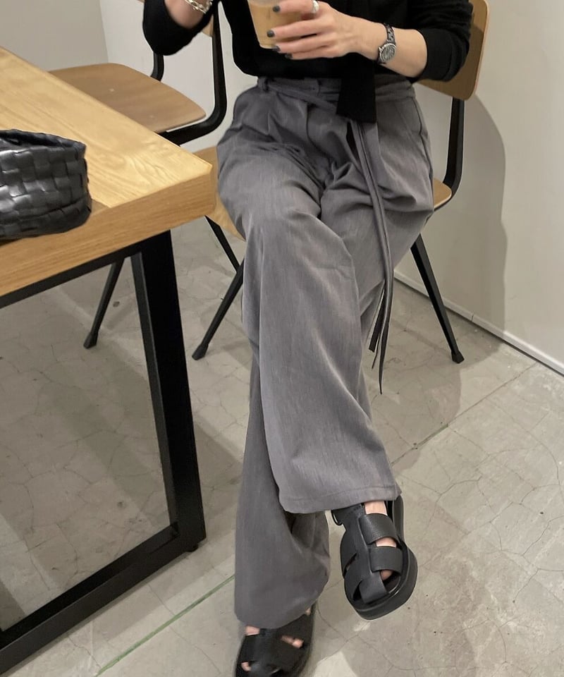 2タックストリングスラックスgray | ok.soon