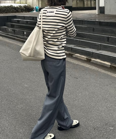 inbox pleats slacks gray