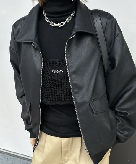 fake leather blouson