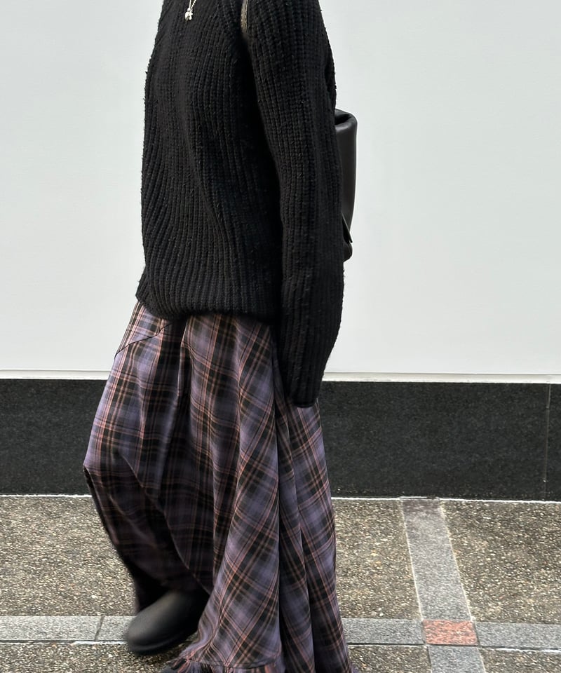 tartan check long skirt | ok.soon