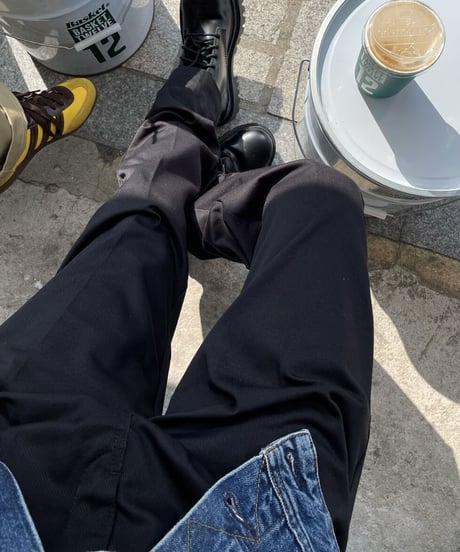 ok.soon×dickies 2tuck tapered chino pants (black)