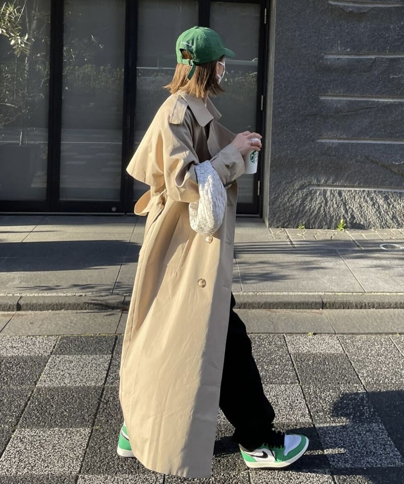 oksoon. ［long length］cotton trench coat long length］cotton trench coat (beige/black) |