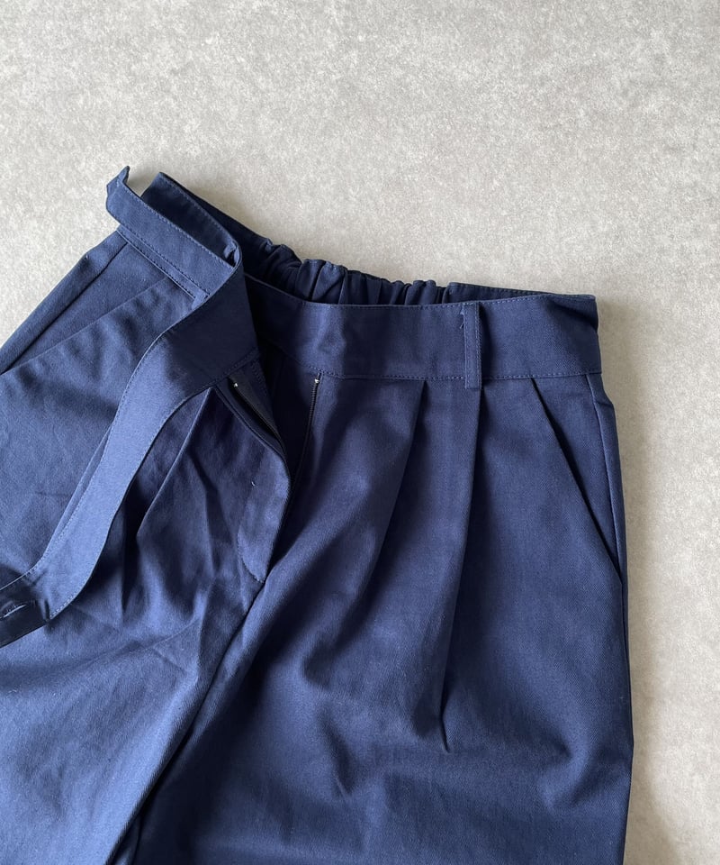 wide tuck pants (navy) | ok.soon