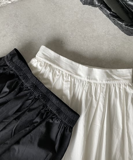 コットンギャザースカートwhite,black