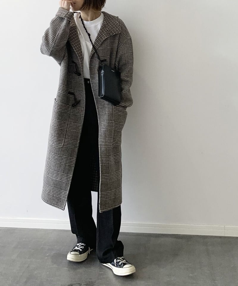 AERON グレンチェック ウール コート AERON グレンチェック ウール コート