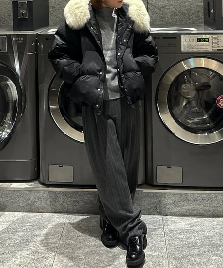 hooded down jacket(black)