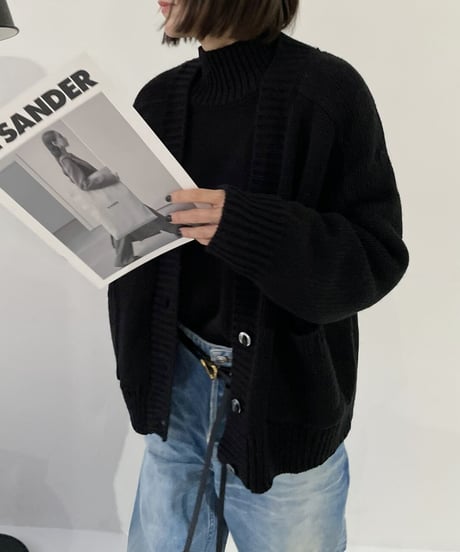high neck knit(gray/black/offwhite)