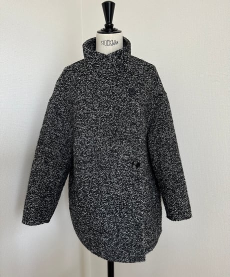 wool tweed half coat