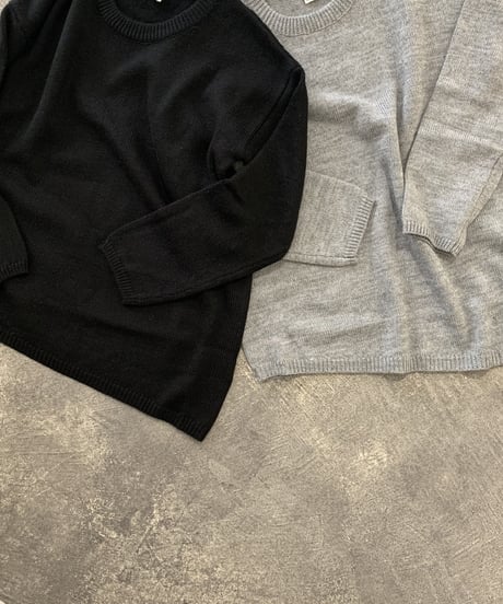 over size crew neck knit