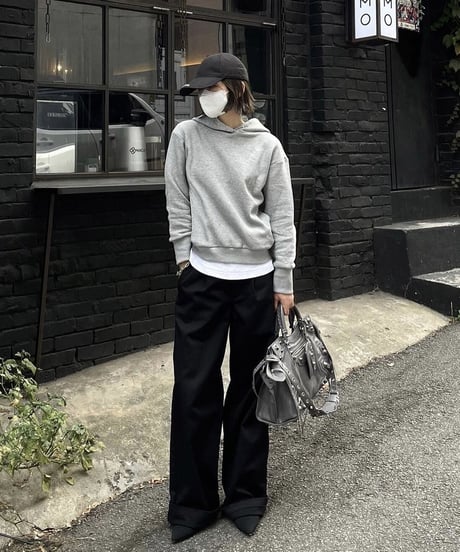 ok.soon×dickies wide chino pants (black)