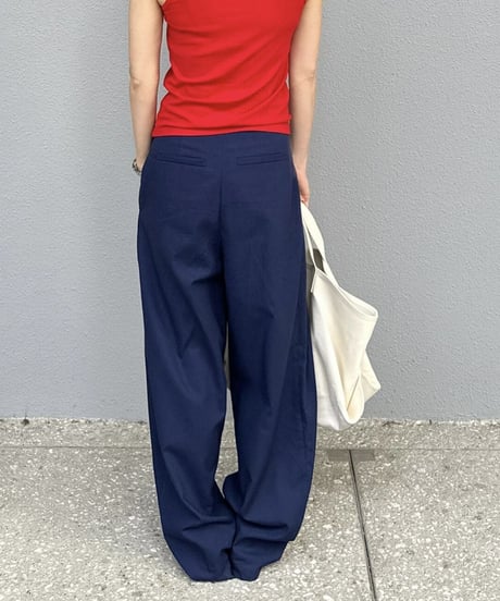 wide slacks navy