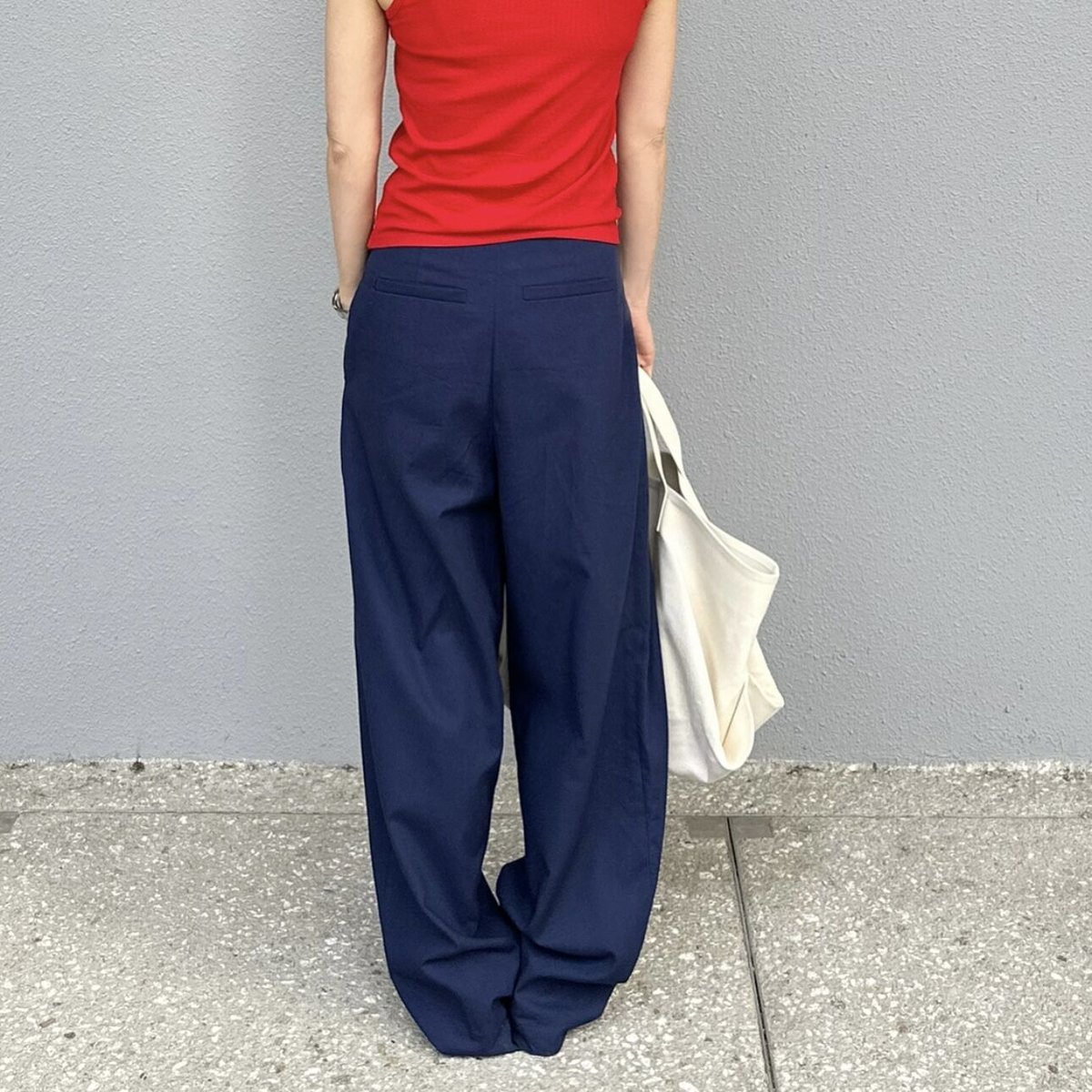 wide slacks navy | ok.soon 