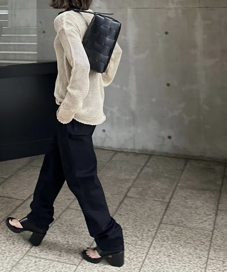 linen mesh knit(black,beige)