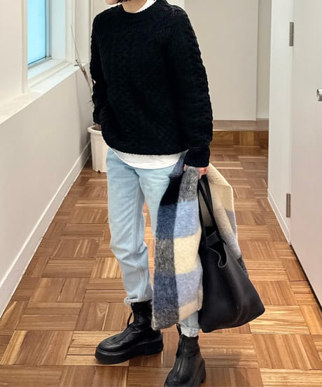 cable knit black