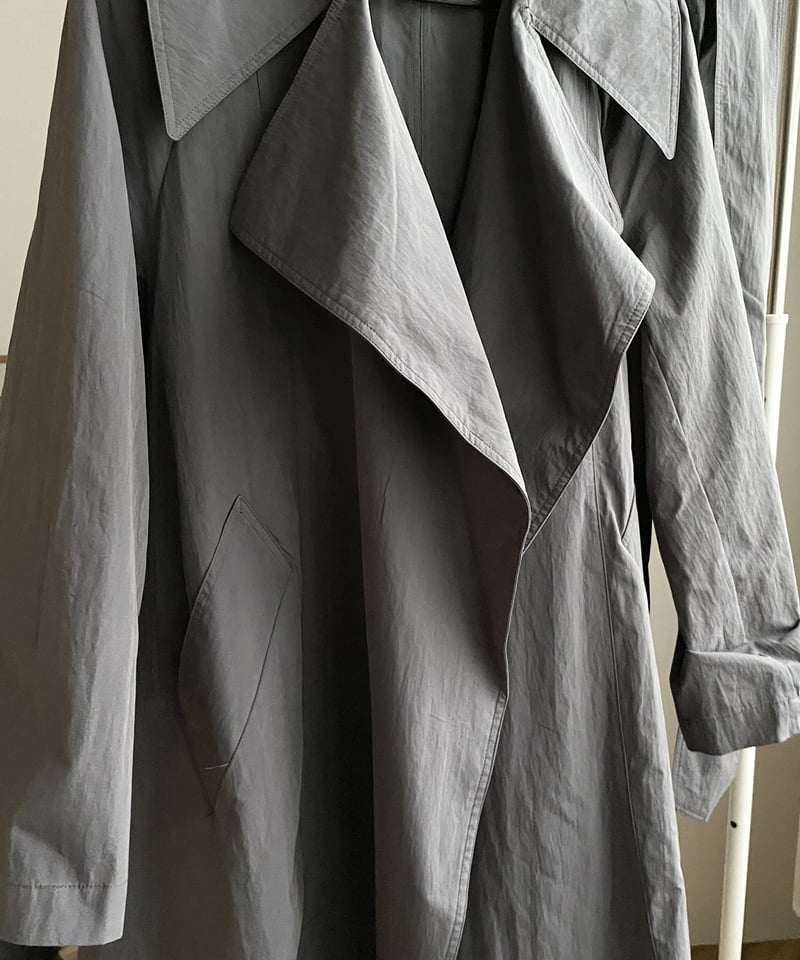 cotton nylon over coat gray | ok.soon
