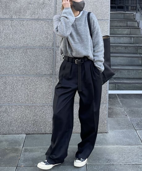 over size crew neck knit