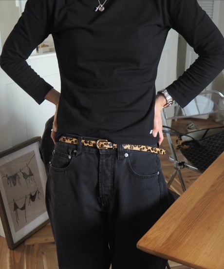 leopard leather belt