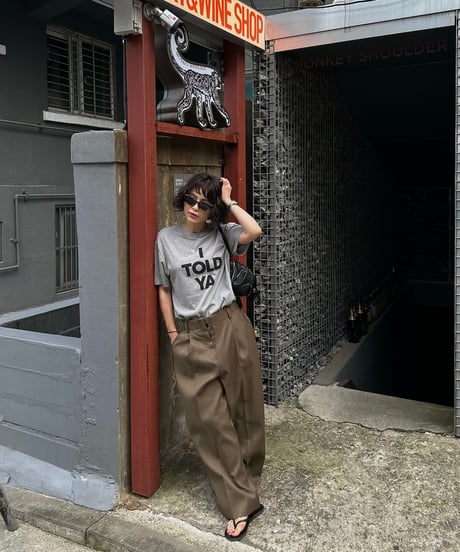 1tuck casual slacks khaki