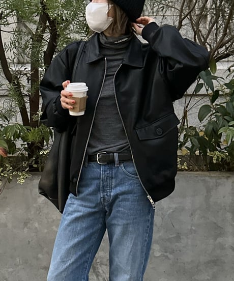 fake leather blouson