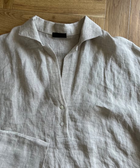 linen shirt&long skirt relax setup