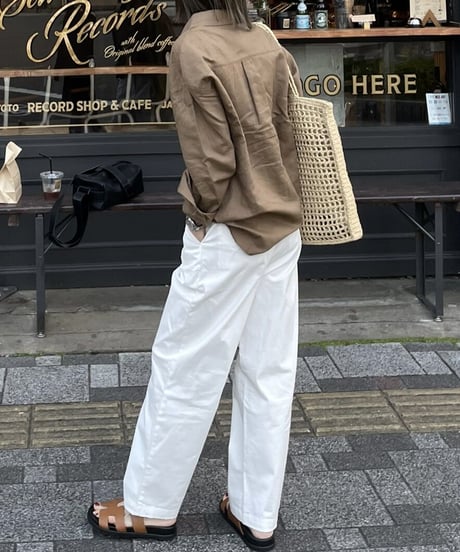 linen blend shirt brown
