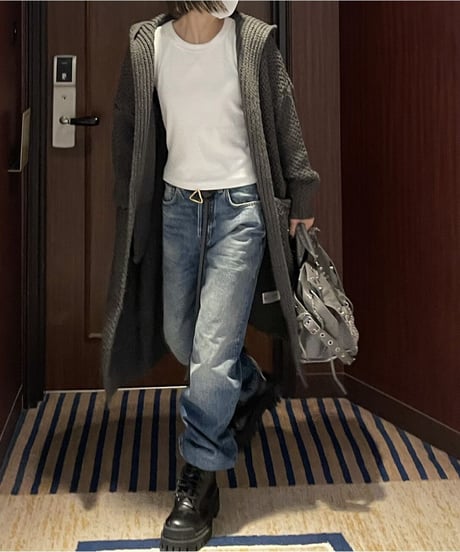 long knit  cardigan gray