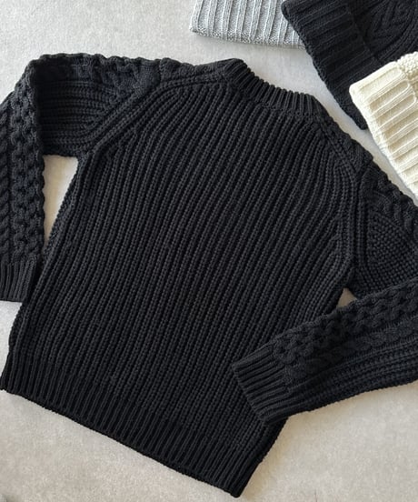 cable knit black