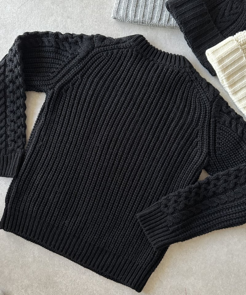 【新品】ok.soon cable knit black cable knit black | ok.soon