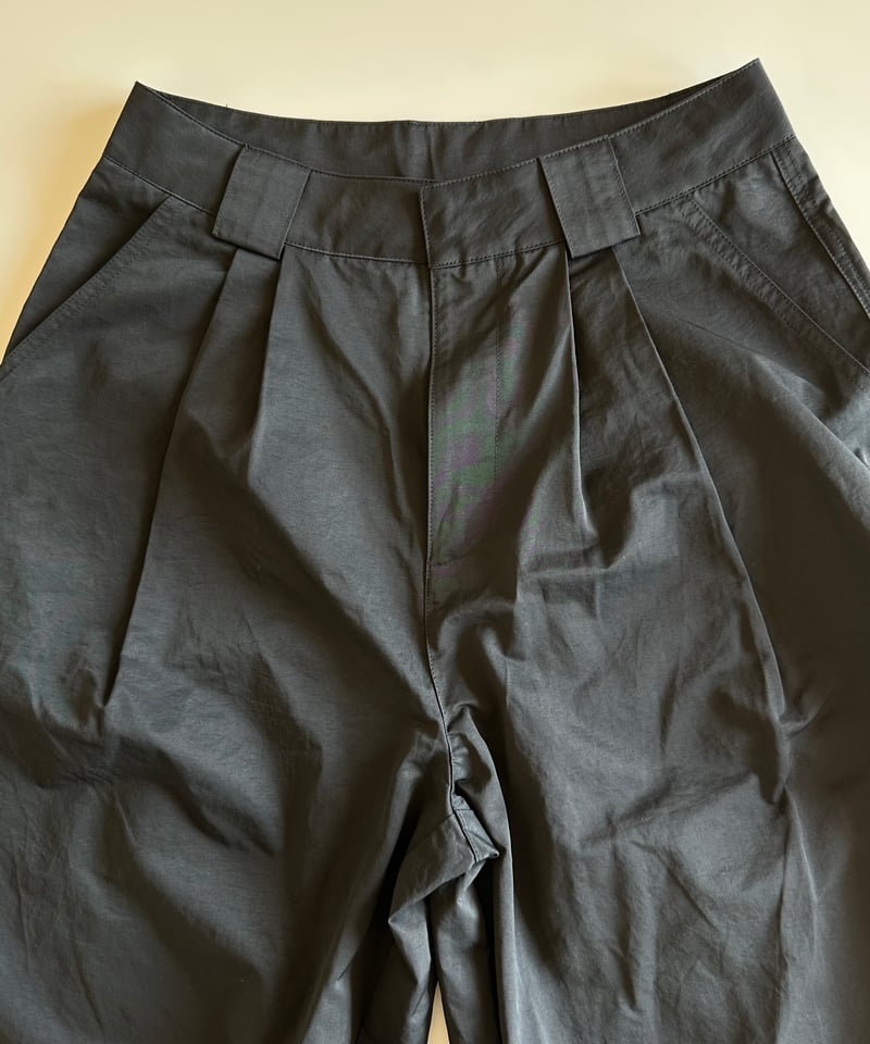 オクスン　ok.soon ナイロンパンツ nylon wide pants black | ok.soon
