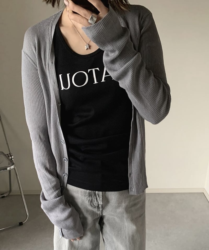 Vネックリブカーディガン | ok.soon